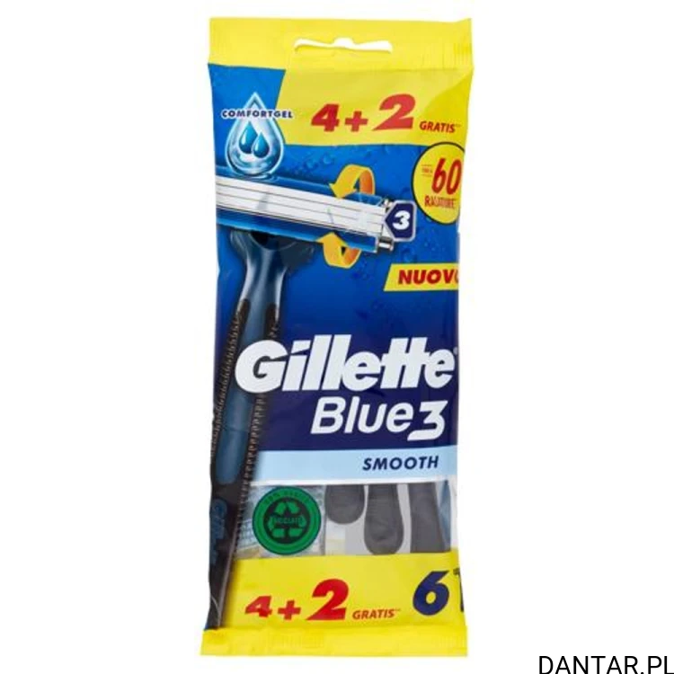 Maszynki jednorazowe Gillette Blue3 Smooth 4+2 7702018474851