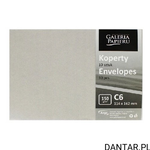Opakowanie 10 kopert C6 Pearl jasnosrebrnych 150 g/m² Galeria Papieru