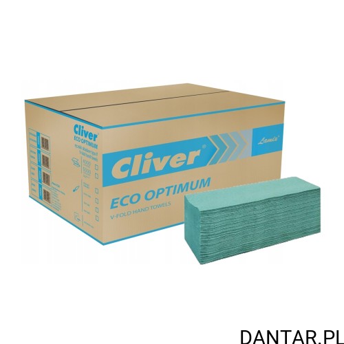 Ręczniki ZZ papierowe składane zielone Cliver eco optimum a4000 2448 a12/48