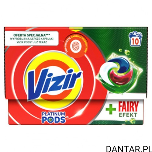 Opakowanie Vizir Platinum Pods + Fairy Efekt 10 kapsułek
