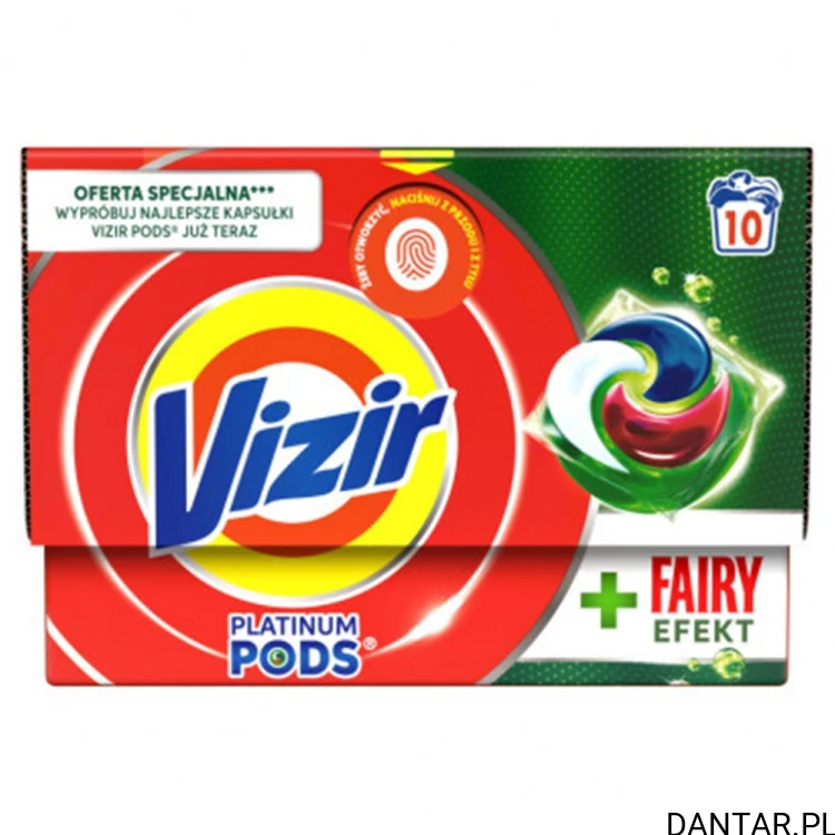 Opakowanie Vizir Platinum Pods + Fairy Efekt 10 kapsułek