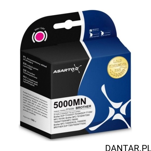 Opakowanie tuszu Asarto 5000MN magenta 100 ml do Brother