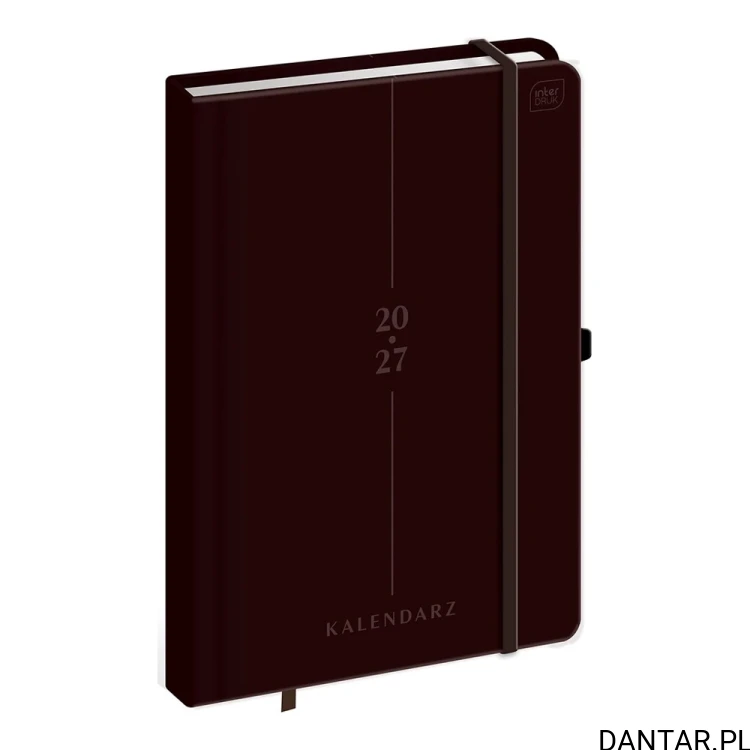 Kalendarz książkowy A4 192 Mat+UV brown Interdruk 2027 a1