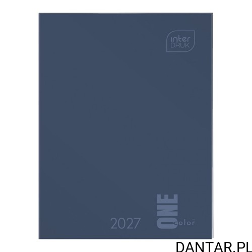 Granatowa przykładowa okładka One Color Interdruk 2027, kieszonkowy kalendarzyk sprzedawany w losowym kolorze