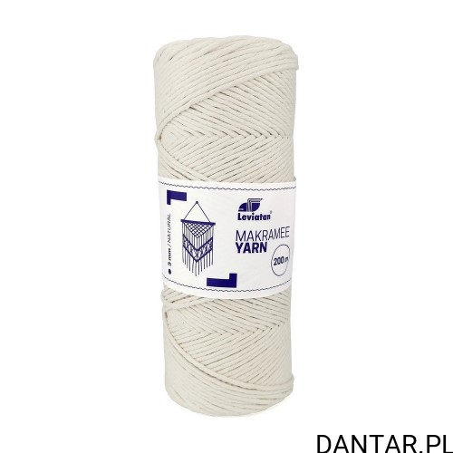 Sznurek bawełniany do makramy 3 mm x 200 m naturalny Leviatan a1
