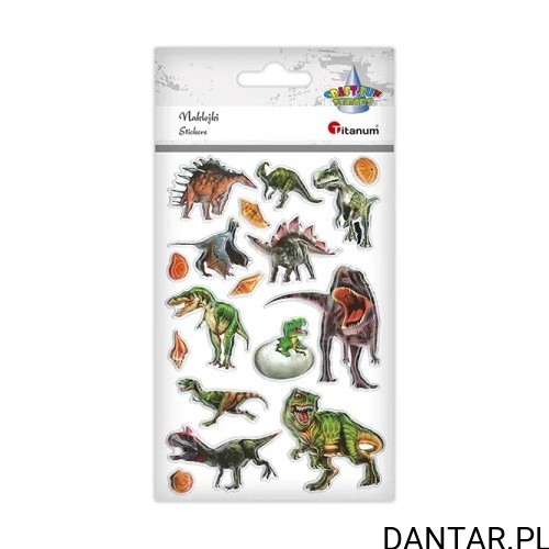Opakowanie naklejek Titanum z motywem: dinozaury