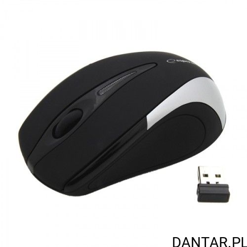 Czarno-srebrna mysz Esperanza Antares EM101S z odbiornikiem USB Nano