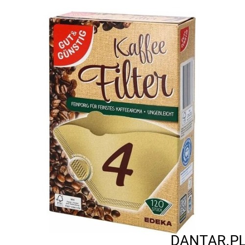 Filtry do kawy nr 4 brązowe Gut & Günstig a120