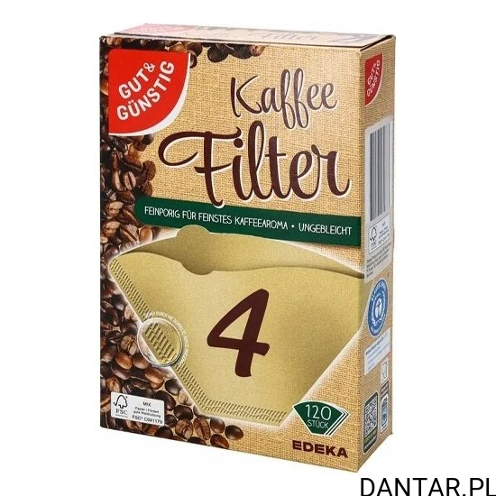 Filtry do kawy nr 4 brązowe Gut & Günstig a120