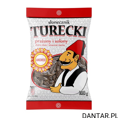 Słonecznik turecki prażony solony biały Andrex 100g a20/72