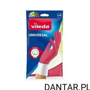 Opakowanie jednej pary różowych rękawic Vileda Universal L