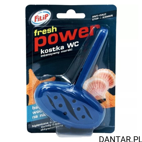 Filip Fresh Power, niebieska kostka WC 40 g w koszyku, jedna sztuka