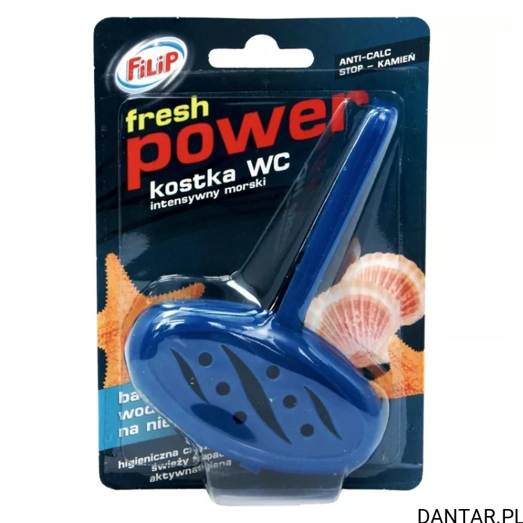 Filip Fresh Power, niebieska kostka WC 40 g w koszyku, jedna sztuka