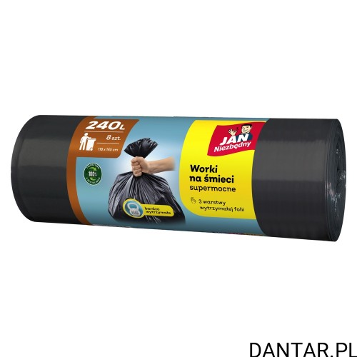 Worki na śmieci 240l czarne LD Jan Niezbędny a8/12