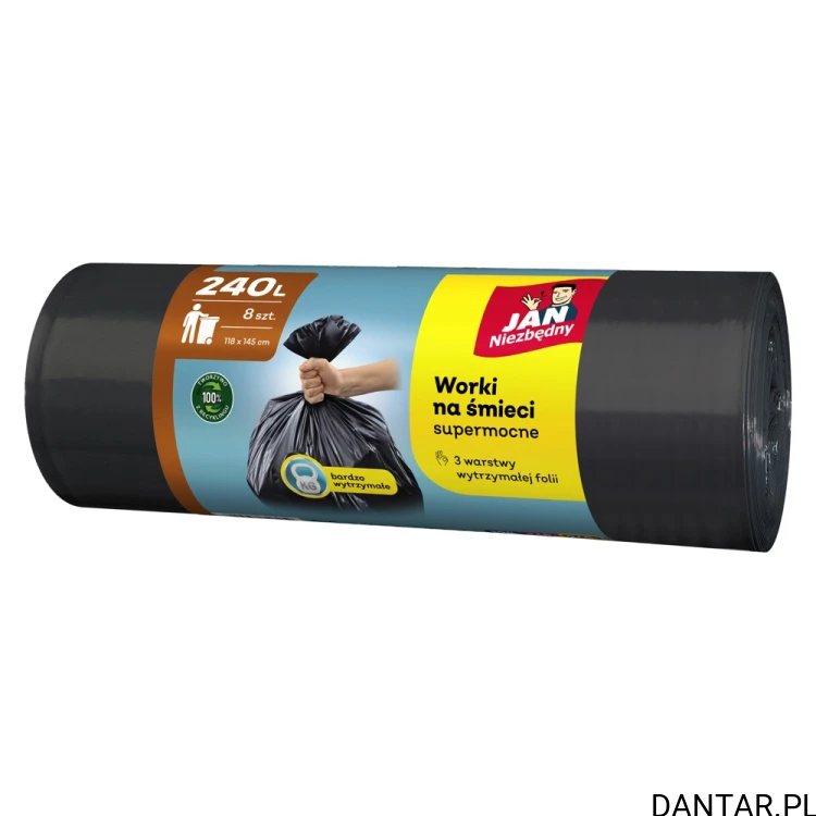 Worki na śmieci 240l czarne LD Jan Niezbędny a8/12