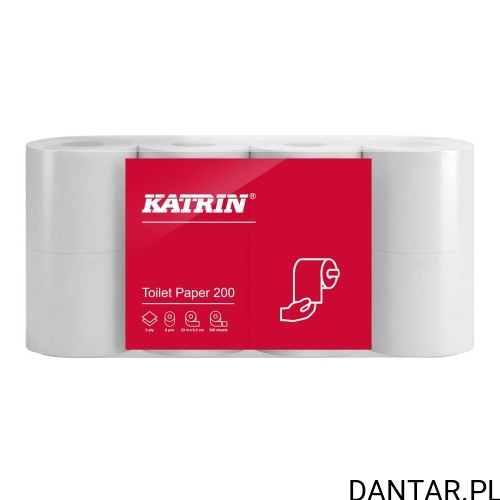 Papier toaletowy Katrin 104749 biały 2 warstwy 200 listków a8/7/252