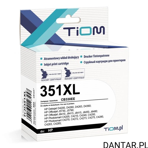 Opakowanie tuszu Tiom Ti-H351XL do HP CB338EE, kolor trójkolorowy CMY