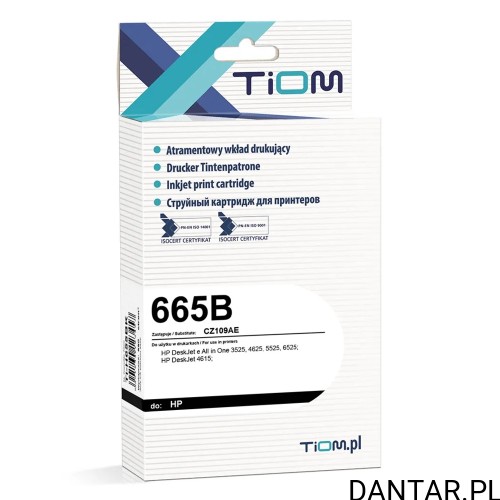 Opakowanie tuszu Tiom Ti-H655BK do HP CZ109AE, kolor czarny