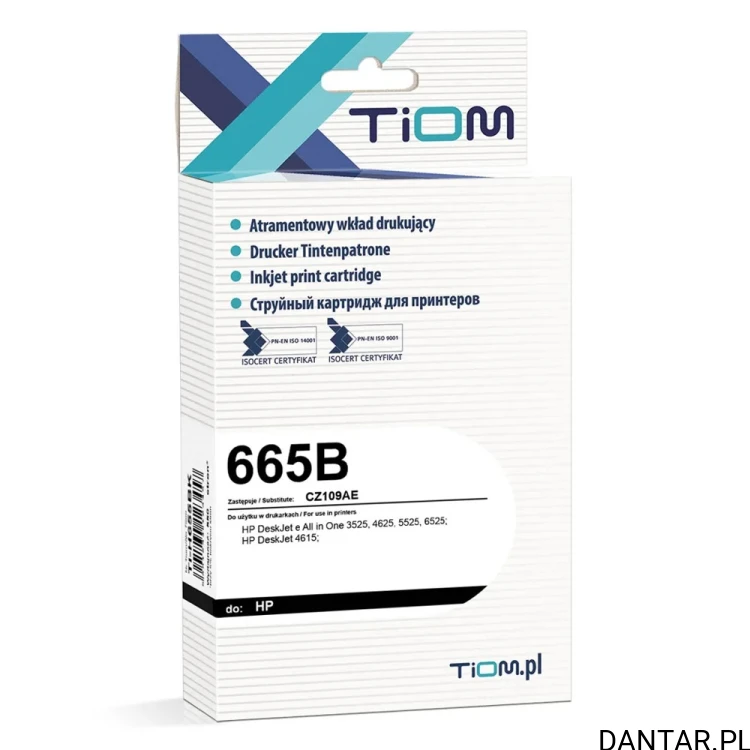 Opakowanie tuszu Tiom Ti-H655BK do HP CZ109AE, kolor czarny