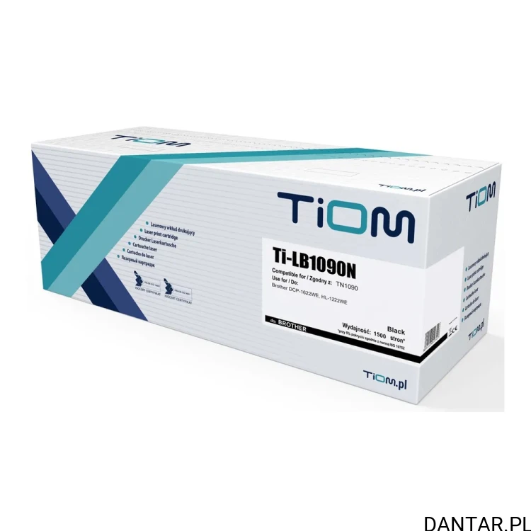Pudełko czarnego tonera Tiom Ti-LB1090N, zamiennik Brother TN1090, 1500 stron