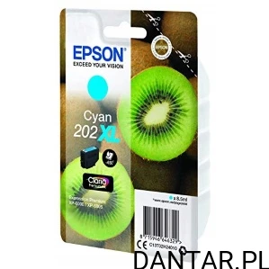 Opakowanie oryginalnego tuszu Epson 202XL Kiwi cyjan C13T02H24010