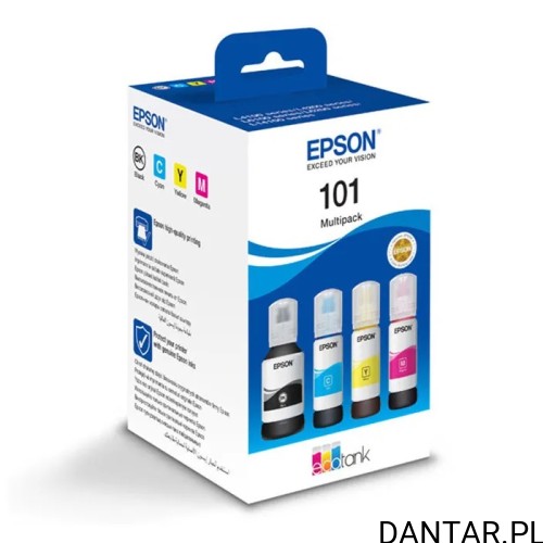 Opakowanie zestawu Epson 101 Multipack z czterema butelkami CMYK
