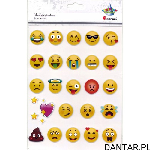 Naklejki emoji 3D Titanum w opakowaniu