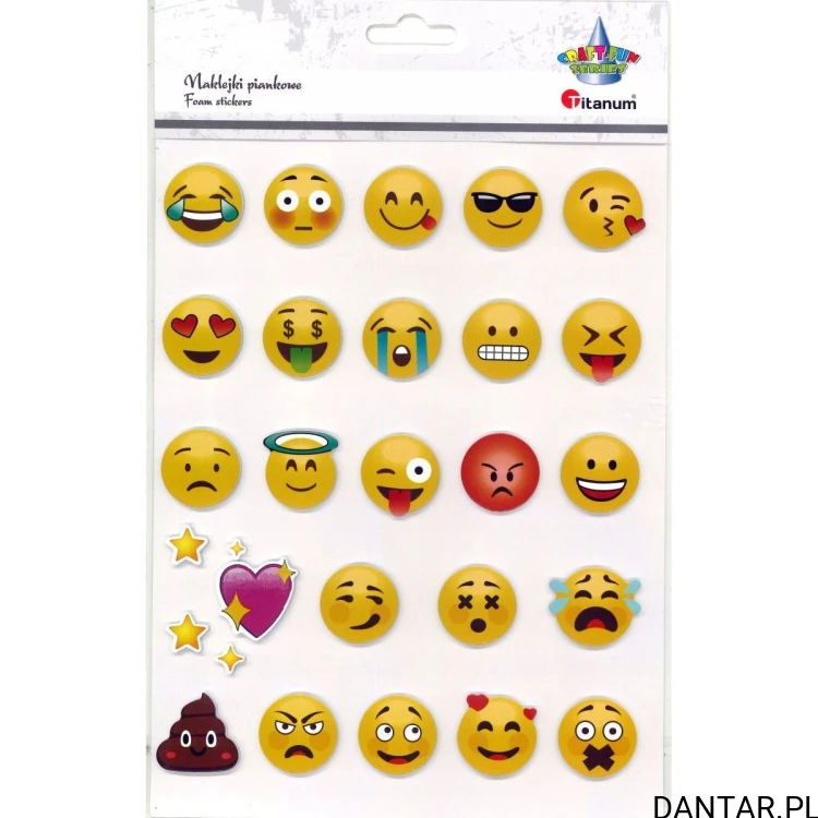 Naklejki emoji 3D Titanum w opakowaniu