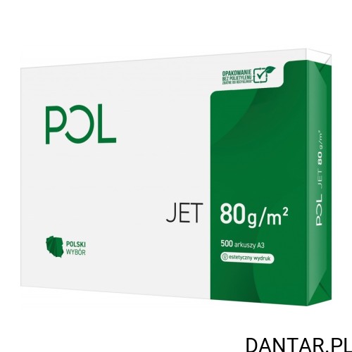 Ryza białego papieru POLjet A3 80 g/m², 500 arkuszy
