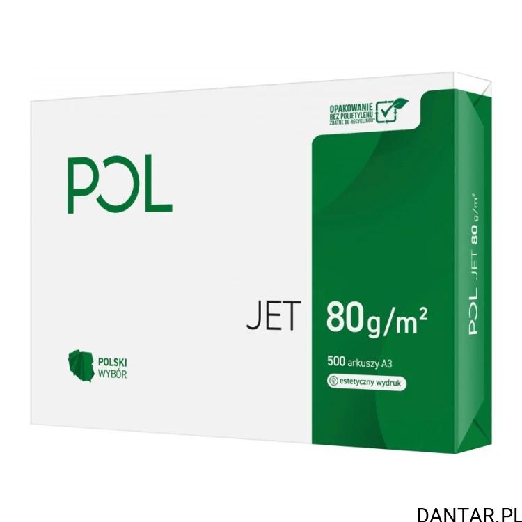 Ryza białego papieru POLjet A3 80 g/m², 500 arkuszy