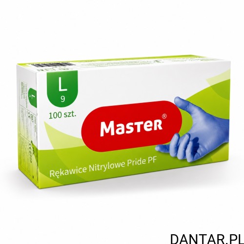 Rękawice nitrylowe L niebieskie pride Master a100/10