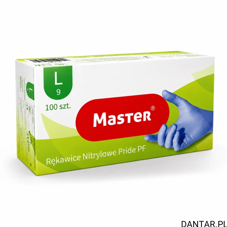 Rękawice nitrylowe L niebieskie pride Master a100/10