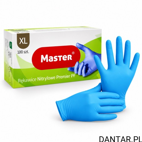 Rękawice nitrylowe XL niebieskie Master Premier PF  a100/10