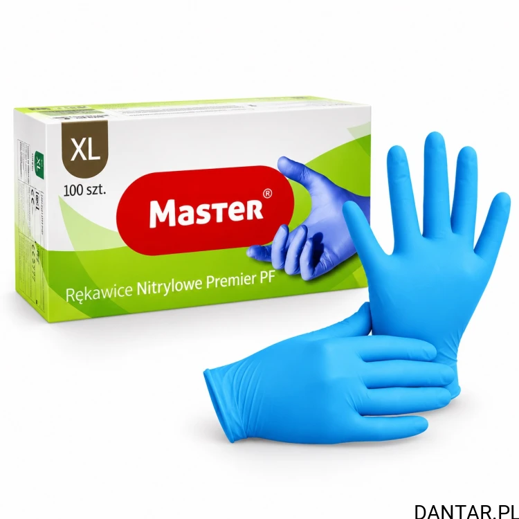Rękawice nitrylowe XL niebieskie Master Premier PF  a100/10