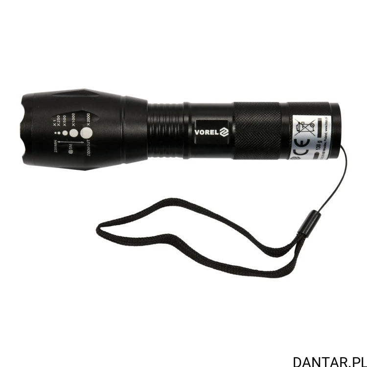 Latarka LED 5 W 280 lm z zoomem Vorel 88555 a1