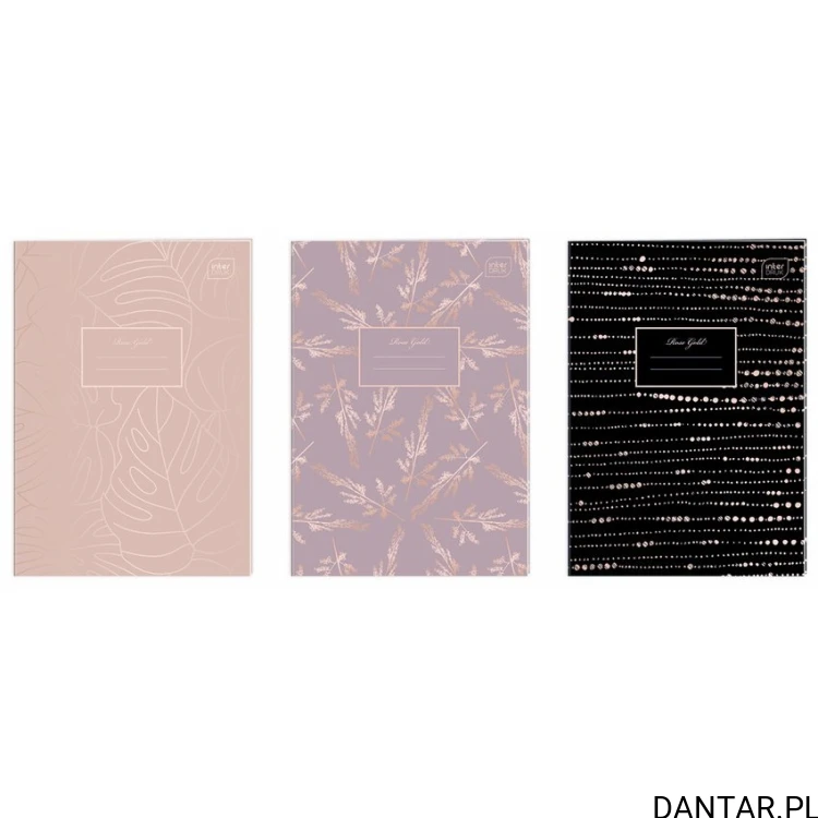Zeszyt A4 60 kartek w kratkę Metallic Rose Gold Interdruk a1/5