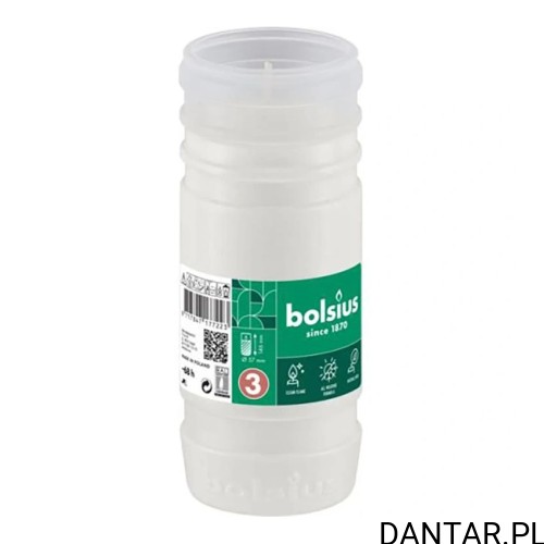 Biały wkład parafinowy Bolsius RP3 z zieloną etykietą