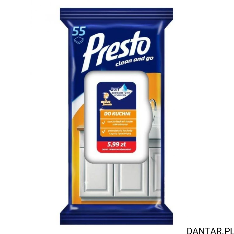 Jedno opakowanie Presto do kuchni, 55 ściereczek